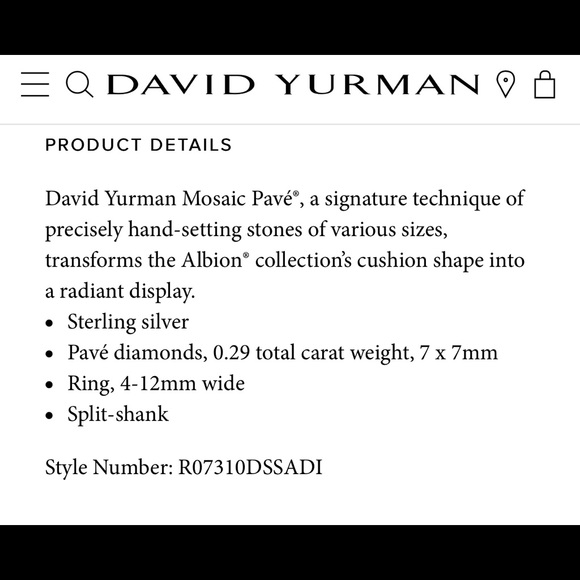 David Yurman Albion Ring with Diamonds - Picture 13 of 13